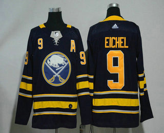 Men's Buffalo Sabres #9 Jack Eichel Navy Blue Home Stitched NHL Jersey