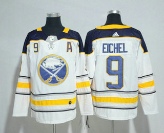Men's Buffalo Sabres #9 Jack Eichel White Away Stitched NHL Jersey