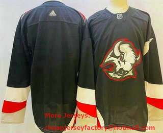 Men's Buffalo Sabres Blank Black Alternate Authentic Jersey