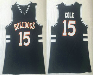 Men's Bulldogs #15 J. Cole Navy Stitched Movie Basketball Jersey