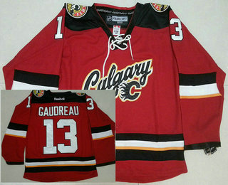 Men's Calgary Flames #13 Johnny Gaudreau 2016 Premier Alternate Red Jersey