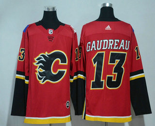 Men's Calgary Flames #13 Johnny Gaudreau Red Home 2017-2018 Hockey Stitched NHL Jersey