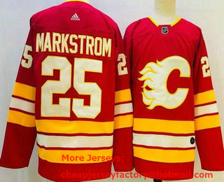 Men's Calgary Flames #25 Jacob Markstrom Red Alternate Authentic Jersey