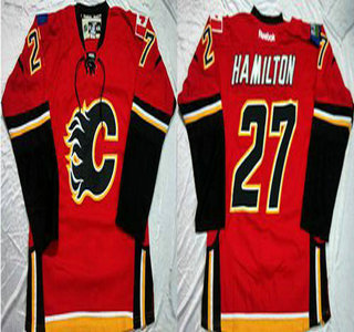 Men's Calgary Flames #27 Dougie Hamilton Red Home Jersey