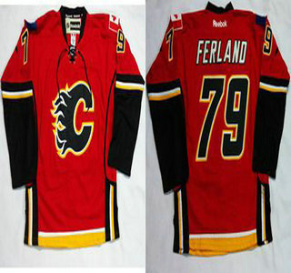 Men's Calgary Flames #79 Michael Ferland Red Home Jersey