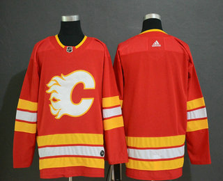 Men's Calgary Flames Blank Gaudreau Red Adidas Stitched NHL Jersey
