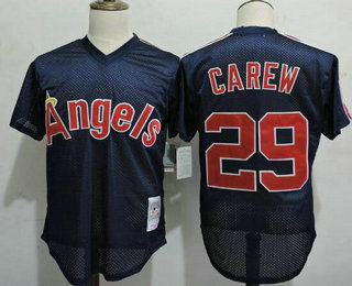 Men's California Angels #29 Rod Carew 1984 Authentic Mesh BP Jersey