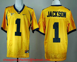 Men's California Golden Bears #1 DeSean Jackson Yellow Stitched College Football Nike NCAA Jersey