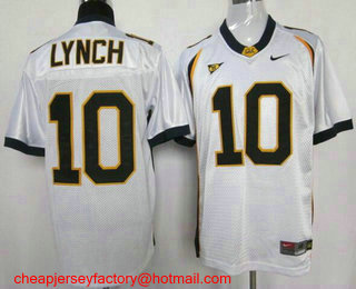 Men's California Golden Bears #10 Marshawn Lynch White Stitched College Football Nike NCAA Jersey