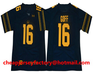 Men's California Golden Bears #16 Jared Goff Navy Blue 2017 Cal College Football Stitched Under Armour NCAA Jersey