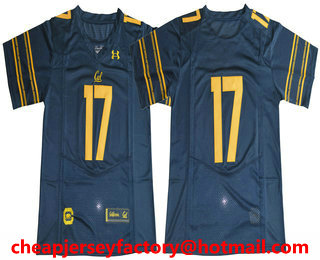 Men's California Golden Bears #17 No Name Navy Blue 2017 Cal College Football Stitched Under Armour NCAA Jersey