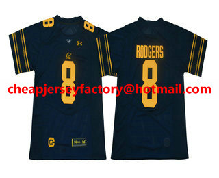 Men's California Golden Bears #8 Aaron Rodgers Navy Blue 2017 Cal College Football Stitched Under Armour NCAA Jersey