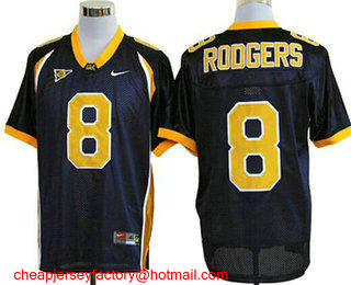 Men's California Golden Bears #8 Aaron Rodgers Navy Blue Stitched College Football Nike NCAA Jersey