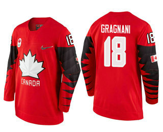 Men's Canada Team #18 Marc-Andre Gragnani Red 2018 Winter Olympics Jersey