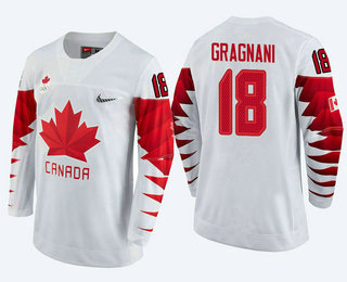Men's Canada Team #18 Marc-Andre Gragnani White 2018 Winter Olympics Jersey