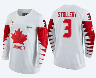 Men's Canada Team #3 Karl Stollery White 2018 Winter Olympics Jersey