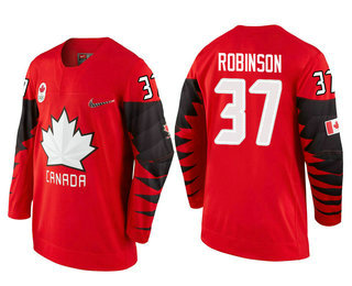 Men's Canada Team #37 Mat Robinson Red 2018 Winter Olympics Jersey