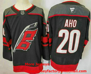 Men's Carolina Hurricanes #20 Sebastian Aho Black 2024 Stitched Jersey