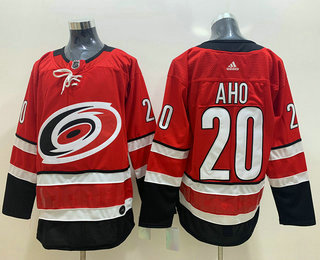Men's Carolina Hurricanes #20 Sebastian Aho Red Adidas Stitched NHL Jersey