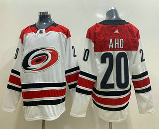 Men's Carolina Hurricanes #20 Sebastian Aho White Adidas Stitched NHL Jersey