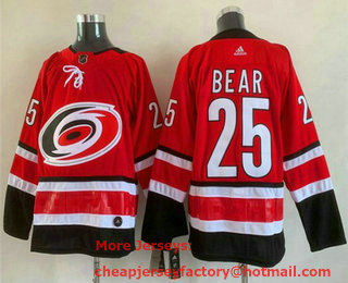 Men's Carolina Hurricanes #25 Ethan Bear Red Adidas Stitched NHL Jersey