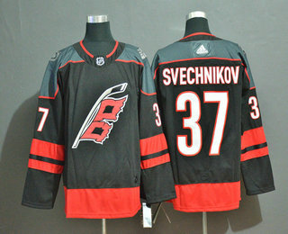 Men's Carolina Hurricanes #37 Andrei Svechnikov Black Adidas Stitched NHL Jersey