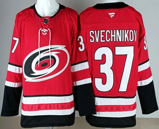 Men's Carolina Hurricanes #37 Andrei Svechnikov Red Authentic Jersey
