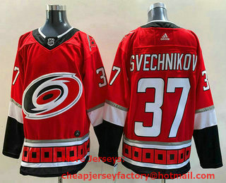 Men's Carolina Hurricanes #37 Andrei Svechnikov Red NEW Stitched Jersey