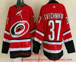 Men's Carolina Hurricanes #37 Andrei Svechnikov Red Stitched NHL Jersey