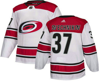 Men's Carolina Hurricanes #37 Andrei Svechnikov White Adidas Stitched NHL Jersey