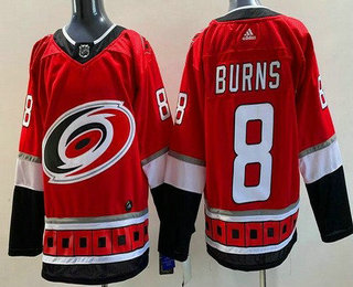 Men's Carolina Hurricanes #8 Brent Burns Red Authentic Jersey