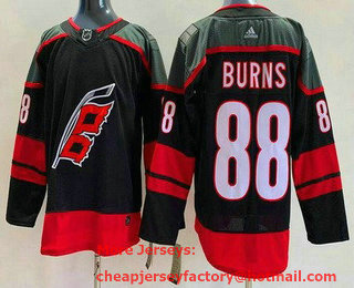 Men's Carolina Hurricanes #88 Brent Burns Black Alternate Authentic Jersey