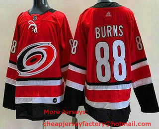Men's Carolina Hurricanes #88 Brent Burns Red Authentic Jersey