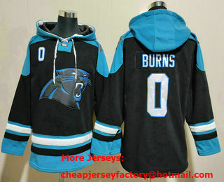 Men's Carolina Panthers #0 Brian Burns Black Ageless Must Have Lace Up Pullover Hoodie