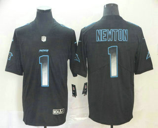 Men's Carolina Panthers #1 Cam Newton Black 2019 Vapor Smoke Fashion Stitched NFL Nike Limited Jersey