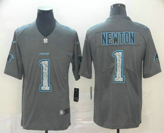 Men's Carolina Panthers #1 Cam Newton Gray Fashion Static 2019 Vapor Untouchable Stitched NFL Nike Limited Jersey
