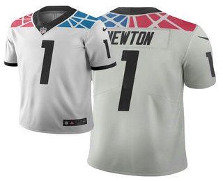 Men's Carolina Panthers #1 Cam Newton White City Edition Jersey