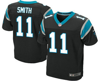 Men's Carolina Panthers #11 Torrey Smith Black Team Color NFL Nike Elite Jersey