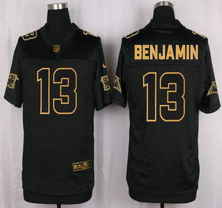 Men's Carolina Panthers #13 Kelvin Benjamin 2016 Pro Line Black Gold Collection Jersey