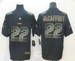 Men's Carolina Panthers #22 Christian McCaffrey Black Gold 2019 Vapor Untouchable Stitched NFL Nike Limited Jersey