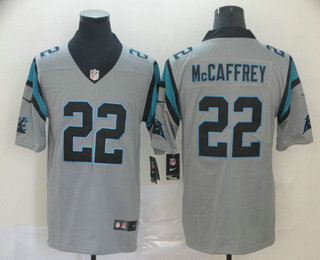 Men's Carolina Panthers #22 Christian McCaffrey Gray 2019 Inverted Legend Stitched NFL Nike Limited Jersey