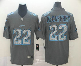 Men's Carolina Panthers #22 Christian McCaffrey Gray Fashion Static 2019 Vapor Untouchable Stitched NFL Nike Limited Jersey