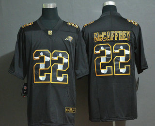 Men's Carolina Panthers #22 Christian McCaffrey Jesus Faith Black Vapor Untouchable Stitched NFL Nike Limited Jersey