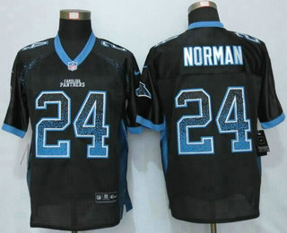 Men's Carolina Panthers #24 Josh Norman Drift Fashion Black Elite Jersey
