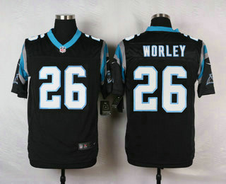 Men's Carolina Panthers #26 Daryl Worle Black Team Color NFL Nike Elite Jersey