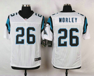 Men's Carolina Panthers #26 Daryl Worle White Road NFL Nike Elite Jersey