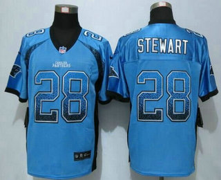 Men's Carolina Panthers #28 Jonathan Stewart Drift Fashion Blue Elite Jersey