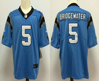 Men's Carolina Panthers #5 Teddy Bridgewater Light Blue 2020 Vapor Untouchable Stitched NFL Nike Limited Jersey