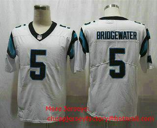 Men's Carolina Panthers #5 Teddy Bridgewater White 2020 Vapor Untouchable Stitched NFL Nike Limited Jersey