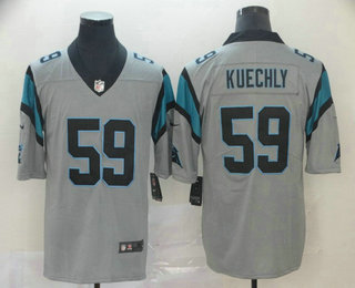 Men's Carolina Panthers #59 Luke Kuechly Gray 2019 Inverted Legend Stitched NFL Nike Limited Jersey